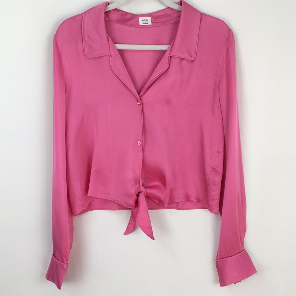 ARITZIA Wilfred Tie Front Blouse. Great Condition! Size- S